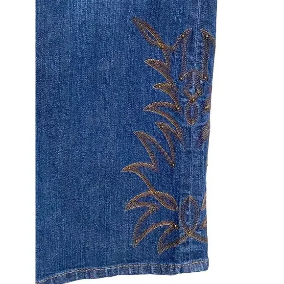 Ralph Lauren Jeans Co Bootcut Western Embroidered Leg Womens 14P 14 Petite - Picture 5 of 11
